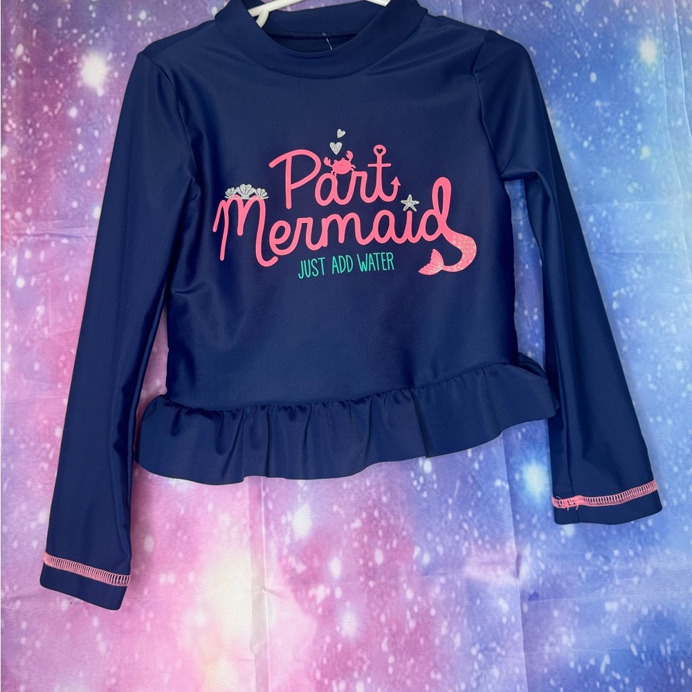 Girls part mermaid swim shirt 🛍